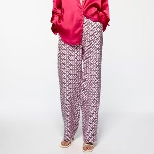 ZARA Print wide leg pants